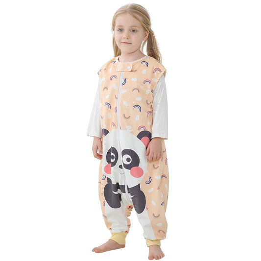 MICHLEY Baby Rainbow Panda Sleeping Sack with Feet Sleeveless Wearable Blanket