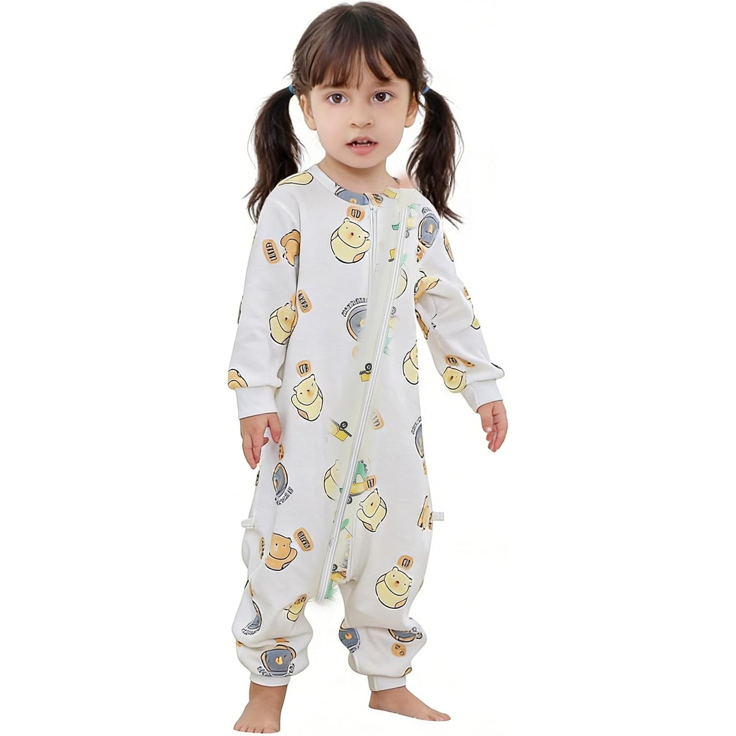 MICHLEY White Bear Toddler Long Sleeve Cotton Sleeping Bag