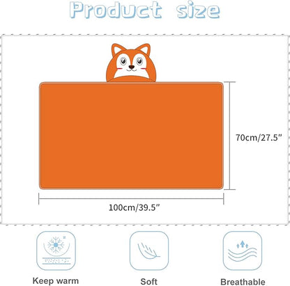 MICHLEY Baby Fox Hooded Swaddling Blanket Soft Winter Warm Throw