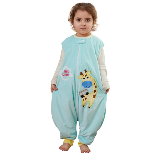 MICHLEY Giraffe Toddler Sleeveless Sleeping Bag Winter Polyester Wearable Blanket