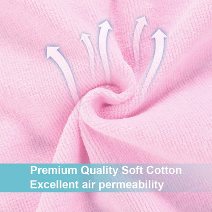 MICHLEY Baby Pink Fox Hooded Bathrobe Soft Cotton Towel Robe