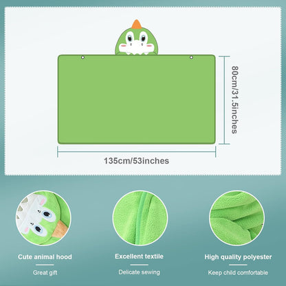 MICHLEY Dinosaur Hooded Baby Towel Soft Cotton Kids Swim Robe 31.5"x53"