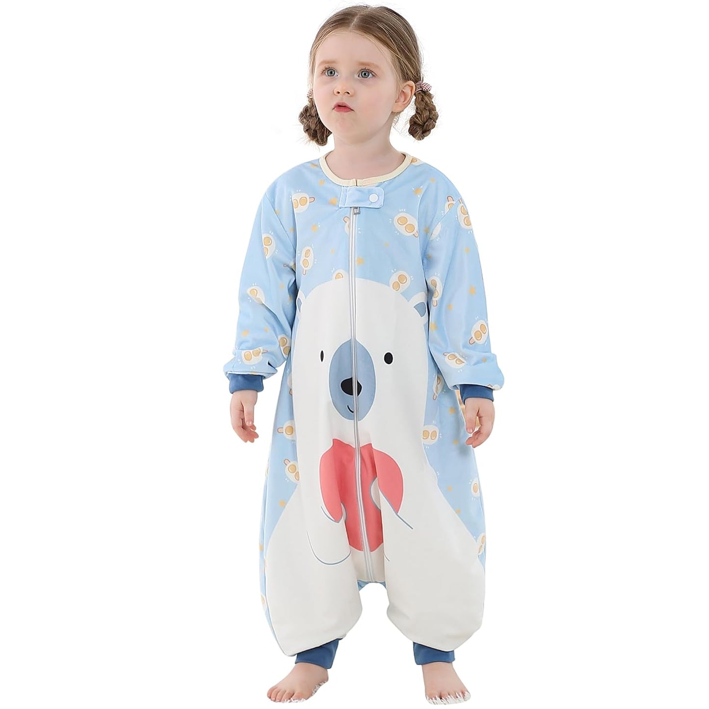 MICHLEY Baby Polar Bear Sleeping Sack with Feet Wearable Blanket