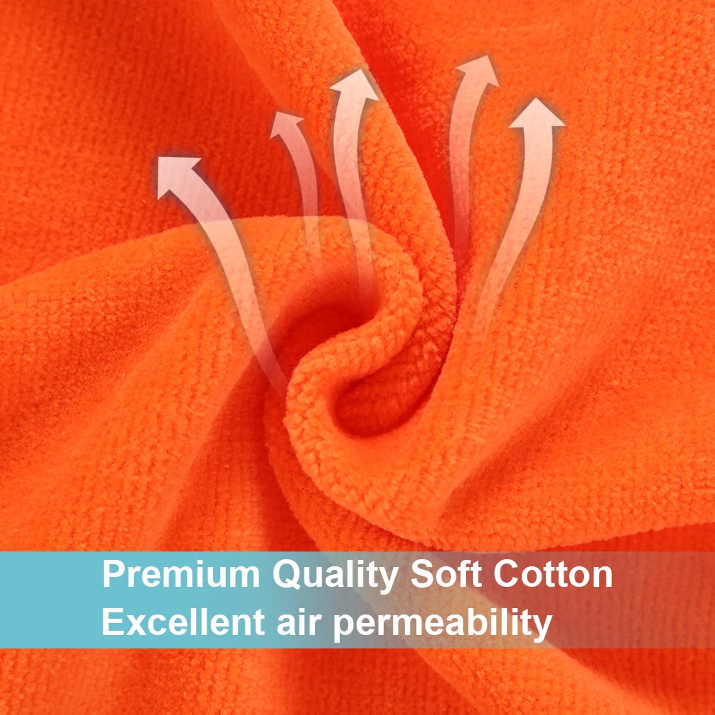MICHLEY Baby Orange Fox Hooded Bathrobe Soft Cotton Towel Robe