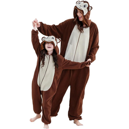 MICHLEY Monkey One-Piece Pajamas Soft Polar Fleece Cosplay Costume