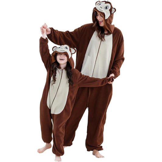 MICHLEY Monkey One-Piece Pajamas Soft Polar Fleece Cosplay Costume