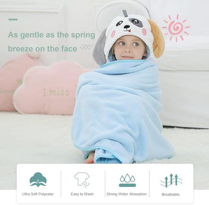 MICHLEY Dog Hooded Baby Towel Soft Cotton Swim Bathrobe 31.5"x53"