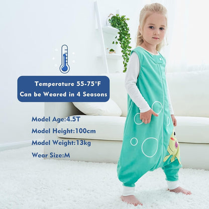 MICHLEY Baby Green Octopus Sleeping Sack with Feet Sleeveless Wearable Blanket