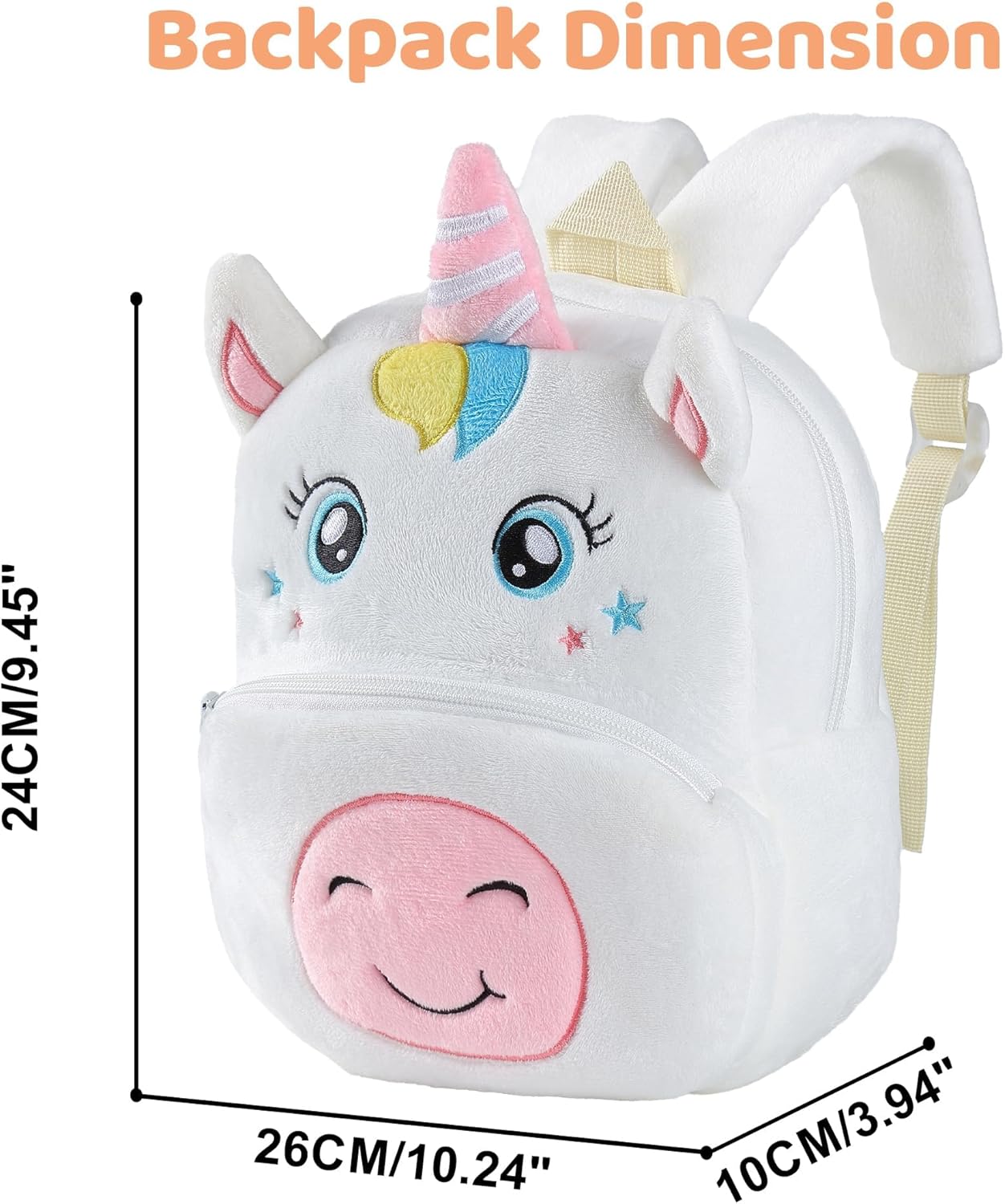 MICHLEY Kids Cute White Unicorn Animal Backpack Mini Daycare Travel Bag