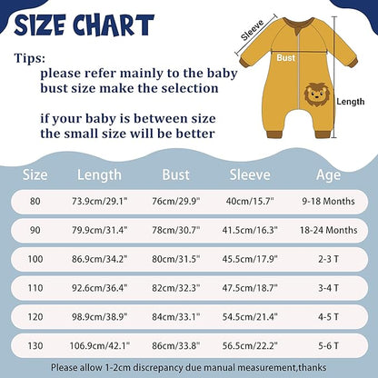 MICHLEY Lion Toddler Flannel Sleeping Bag with Feet - Cozy Winter Sleep Suit