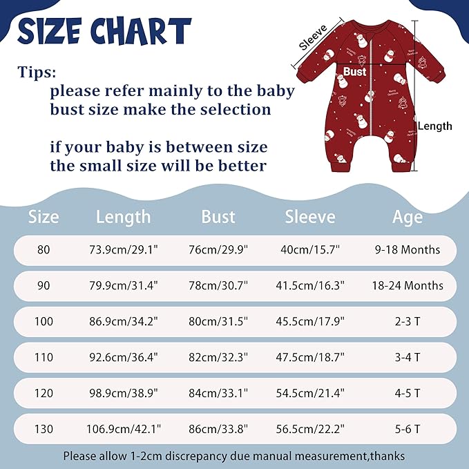 MICHLEY Snowy Red Toddler Flannel Sleeping Sack with Feet