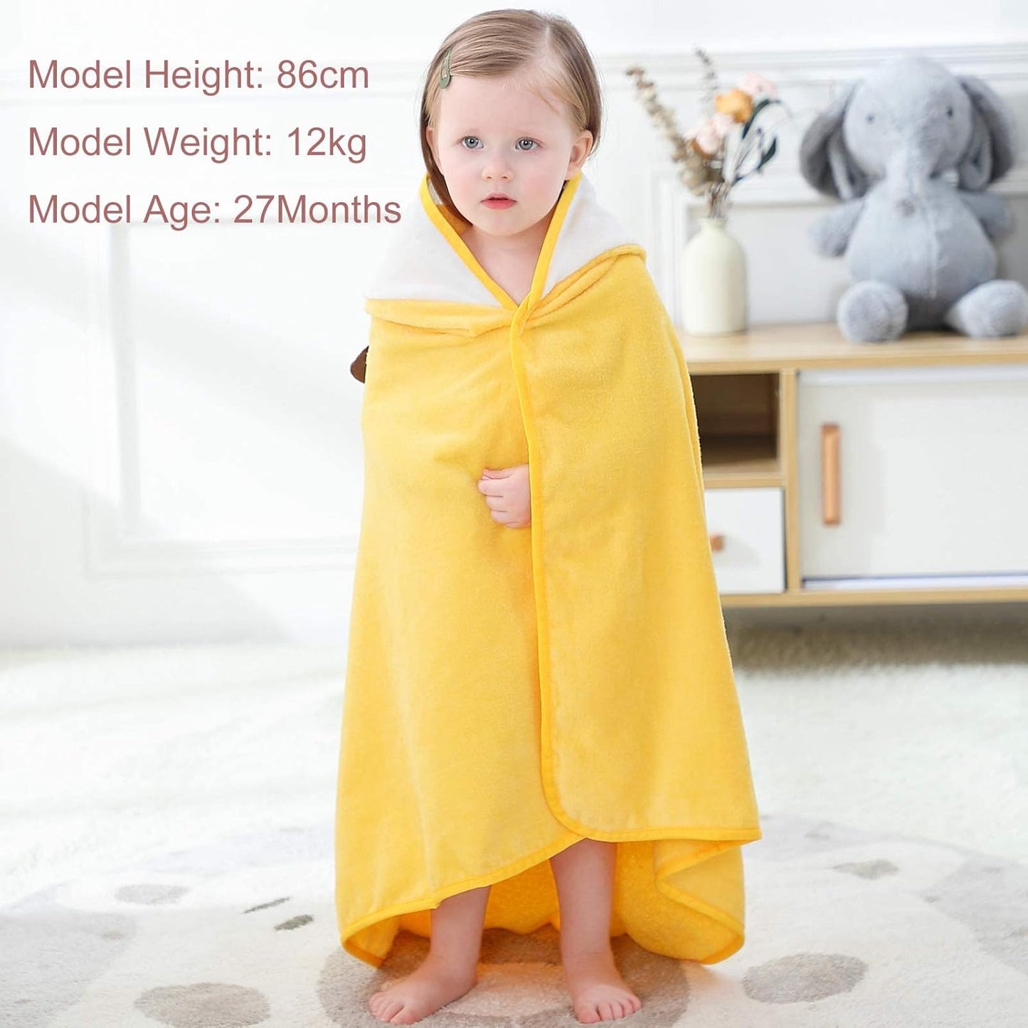 MICHLEY Giraffe Baby Bathrobe Safari Animal Hooded Cotton Towel Robe