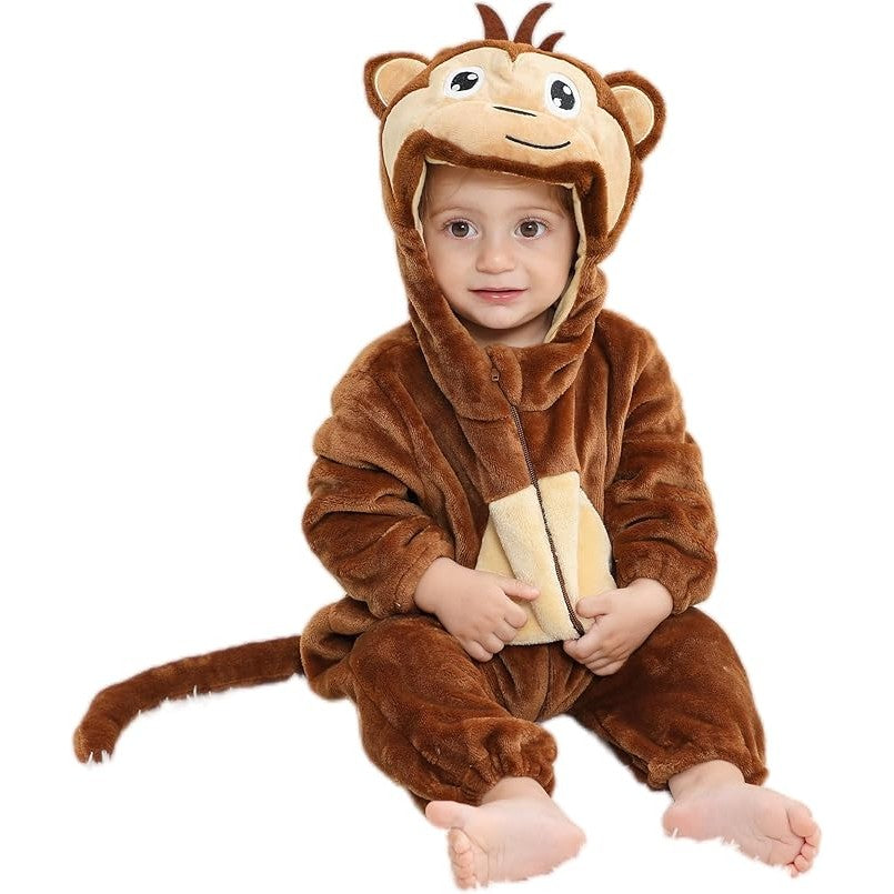 MICHLEY Baby Monkey Hooded Romper Infant Toddler Animal Costume Jumpsuit