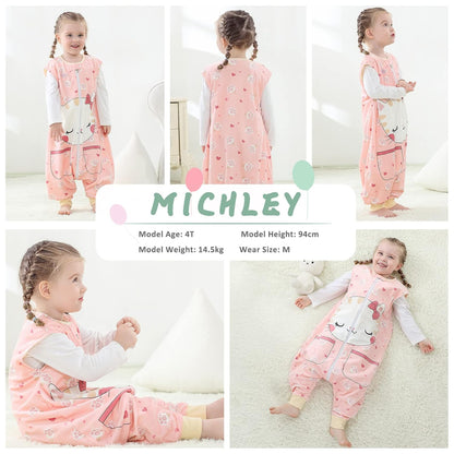 MICHLEY Pink Cat Toddler Wearable Blanket Winter Sleeveless Sleep Sack Paws Print