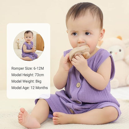 MICHLEY Baby Sleeveless Summer Cotton Romper Unisex Toddler Jumpsuit (Purple)