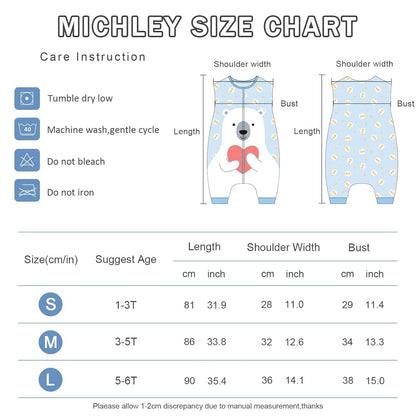 MICHLEY Baby Polar Bear Sleeping Sack with Feet Wearable Blanket