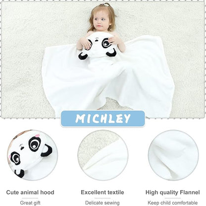 MICHLEY Panda Hooded Baby Swaddling Blanket Soft Winter Plush Throw