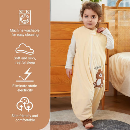 MICHLEY Bear Toddler Sleeveless Sleeping Bag Winter Warm Polyester Wearable Blanket