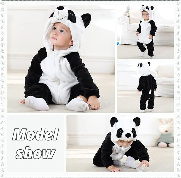 MICHLEY Baby Panda Costume | Flannel Animal Onesie & Romper