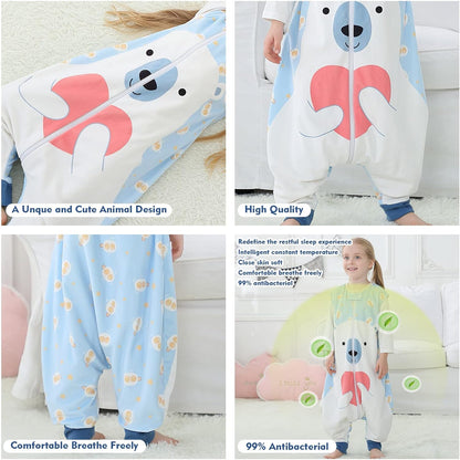 MICHLEY Baby Polar Bear Sleeping Sack with Feet Wearable Blanket