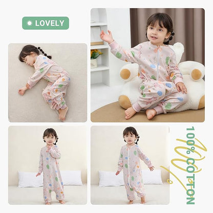 MICHLEY Pink Cute Bunny Toddler Long Sleeve Cotton Sleeping Bag