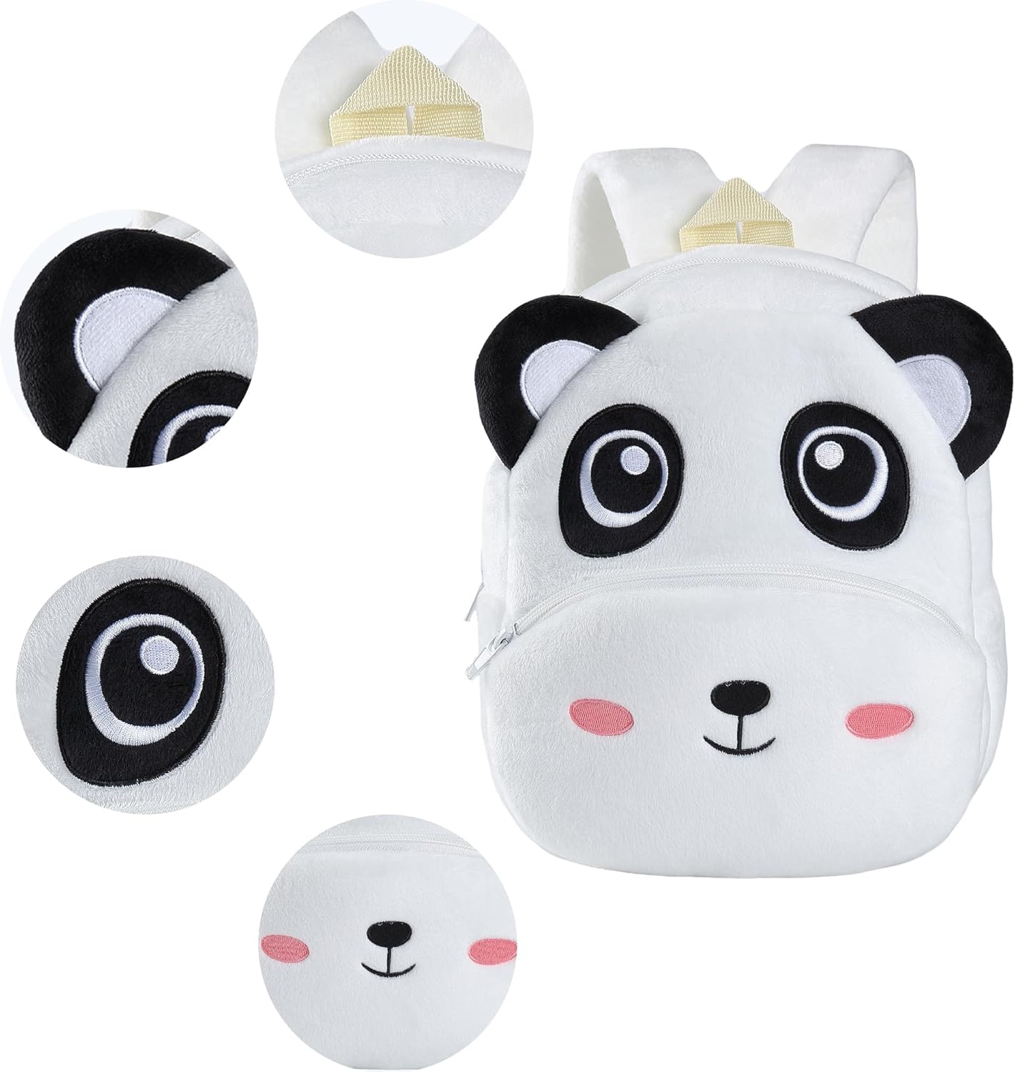 MICHLEY Kids Cute White Panda Animal Backpack Mini Daycare Travel Bag