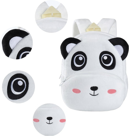 MICHLEY Kids Cute White Panda Animal Backpack Mini Daycare Travel Bag