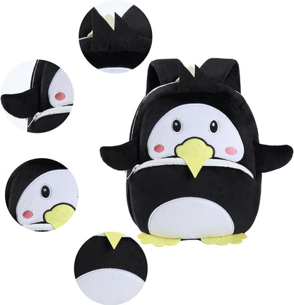 MICHLEY Kids Cute Black Penguin Animal Backpack Mini Daycare Travel Bag