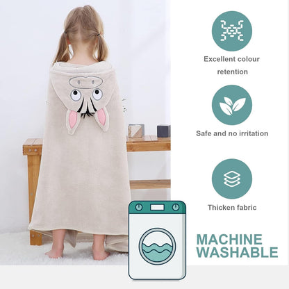MICHLEY Zebra Hooded Baby Towel Soft Cotton Kids Swim Robe 27.5"x47"