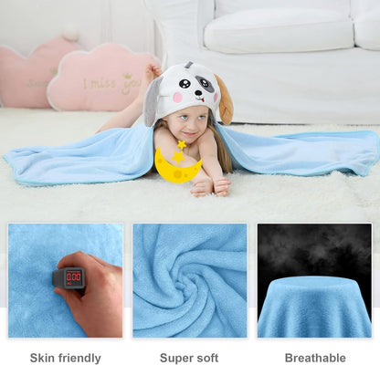 MICHLEY Dog Hooded Baby Towel Soft Cotton Swim Bathrobe 31.5"x53"