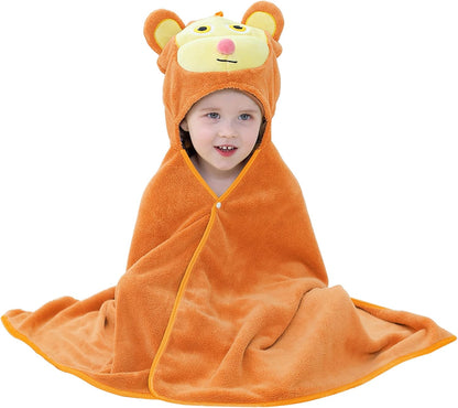 MICHLEY Monkey Hooded Baby Towel Soft Cotton Kids Swim Robe 27.5"x47"