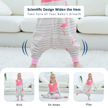 MICHLEY Baby Flamingo Sleeping Sack with Feet Sleeveless Wearable Blanket