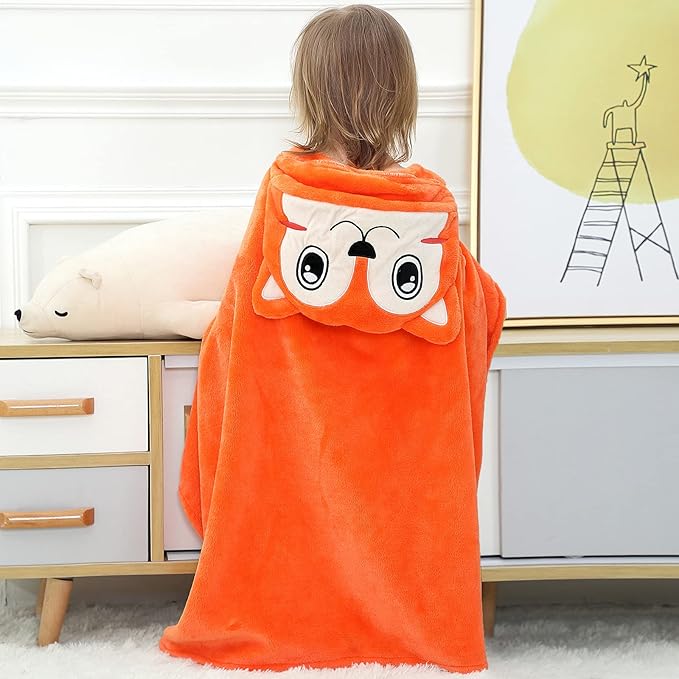 MICHLEY Baby Fox Hooded Swaddling Blanket Soft Winter Warm Throw