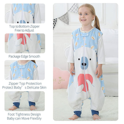 MICHLEY Baby Polar Bear Sleeping Sack with Feet Wearable Blanket