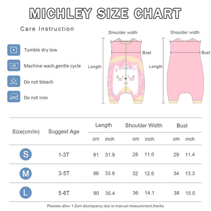 MICHLEY Baby Pink Unicorn Sleeping Sack with Feet Wearable Blanket