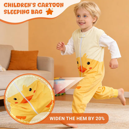 MICHLEY Baby Yellow Duck Sleeping Sack with Feet Wearable Blanket