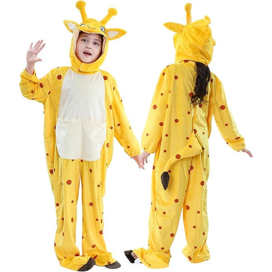 MICHLEY Kids Giraffe Animal Cosplay Costume Soft Flannel Romper