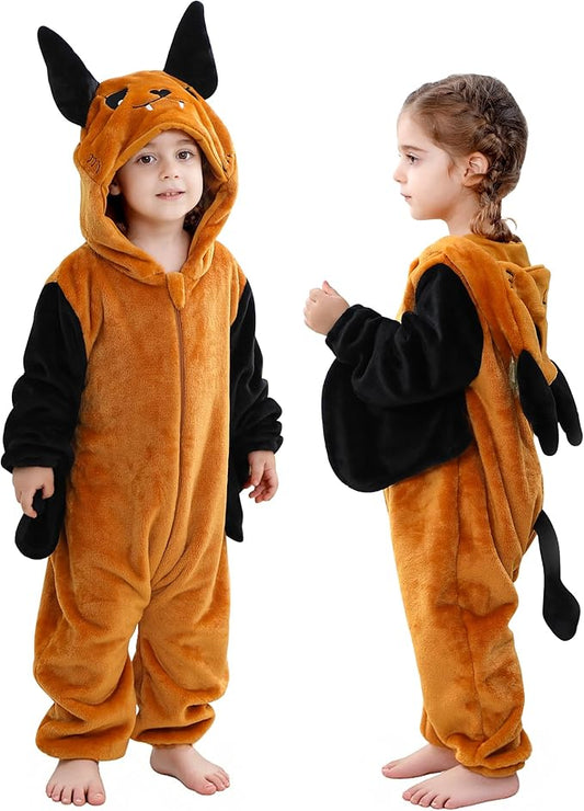 MICHLEY Baby Bat Hooded Romper Flannel Wings Costume