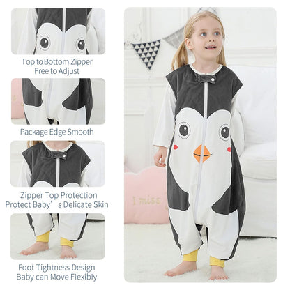 MICHLEY Baby Penguin Sleeping Sack with Feet Wearable Blanket