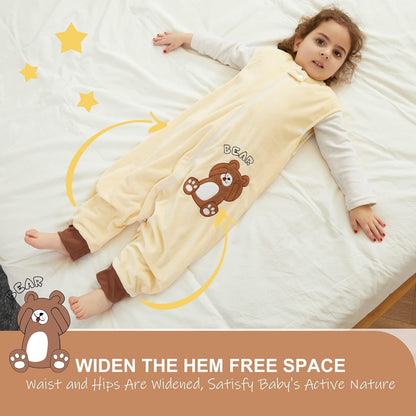 MICHLEY Bear Toddler Sleeveless Sleeping Bag Winter Warm Polyester Wearable Blanket