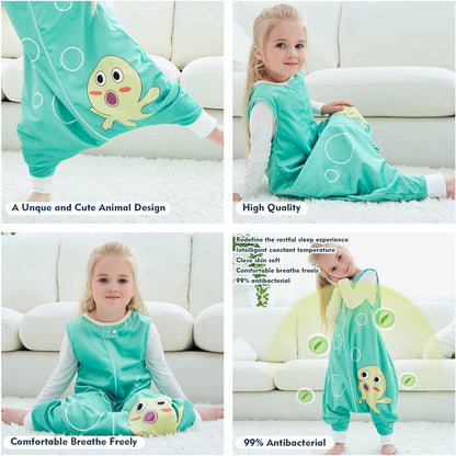 MICHLEY Baby Green Octopus Sleeping Sack with Feet Sleeveless Wearable Blanket