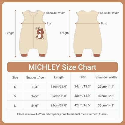 MICHLEY Bear Toddler Sleeveless Sleeping Bag Winter Warm Polyester Wearable Blanket