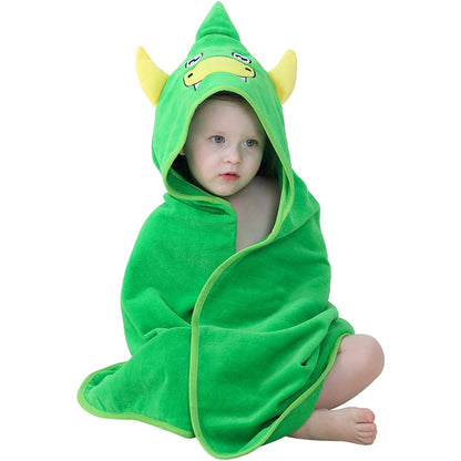 MICHLEY Green Dinosaur Baby Hooded Bath Towel Soft Beach Swimming Robe