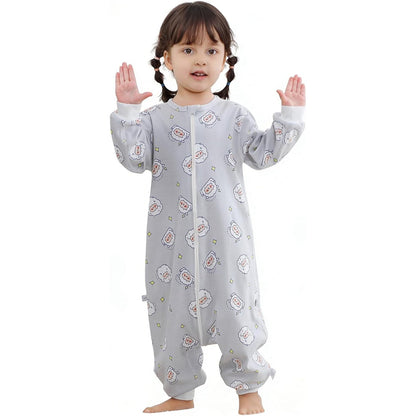 MICHLEY Grey Little Sheep Toddler Long Sleeve Cotton Sleeping Bag