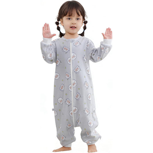 MICHLEY Grey Little Sheep Toddler Long Sleeve Cotton Sleeping Bag