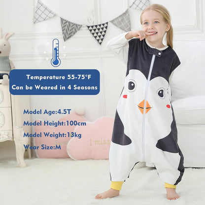 MICHLEY Baby Penguin Sleeping Sack with Feet Wearable Blanket