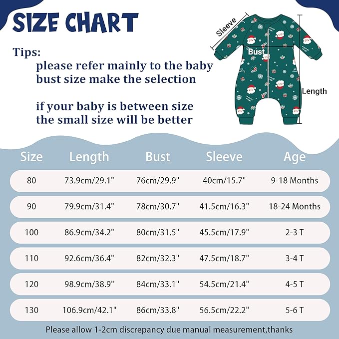 MICHLEY Christmas Santa Toddler Flannel Sleeping Sack with Feet