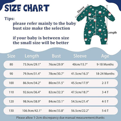 MICHLEY Christmas Santa Toddler Flannel Sleeping Sack with Feet