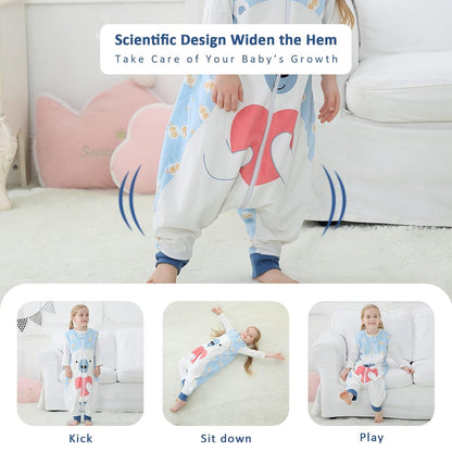 MICHLEY Baby Polar Bear Sleeping Sack with Feet Wearable Blanket