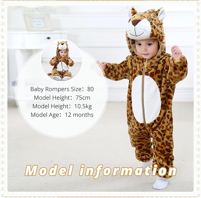 MICHLEY Baby Leopard Costume | Exotic Animal Romper & Chic Onesie